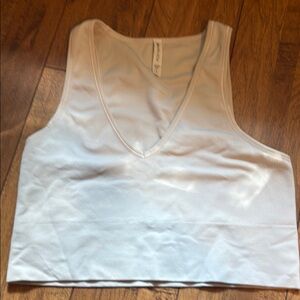 Athleta White Fitted Crop Tank Top